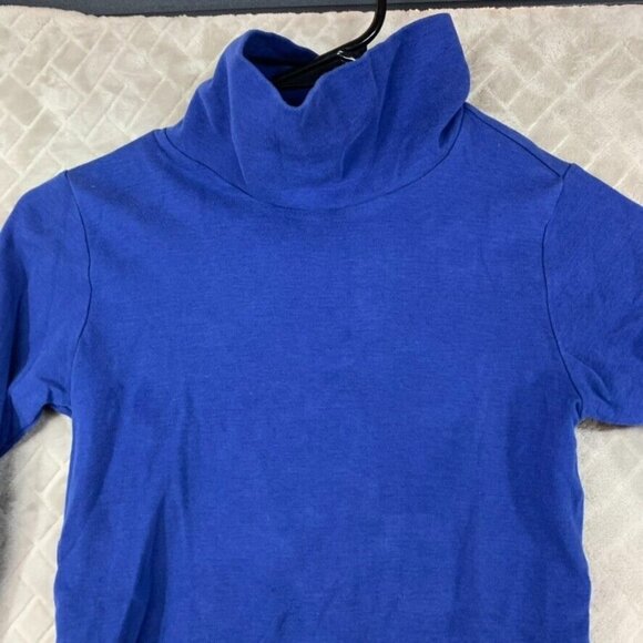 UNIQLO Kids 9/10 T Shirt Blue Long Sleeve Turtle Neck Fitted Base Layer - Picture 2 of 16